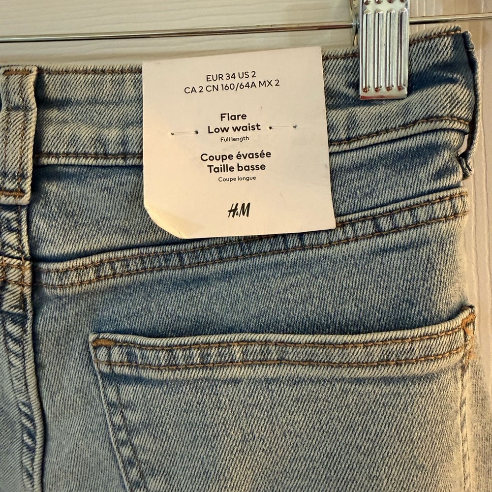 NWT H&M Light Blue 70’s Flare Jeans - Picture 7 of 8